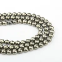Other Natural Stone Beads Pyrite 4 6 8 10 12mm Fashion Jewelry Loose For Making Necklace DIY Bracelet