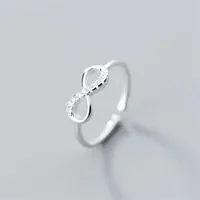 China hohe Qualität 100% 925 Sterling Silber Infinite Segnungen endlose Liebe Finger Ringe Infinity Zirkon Design Verlobungsring Je237t