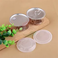 Duidelijke plastic potten huisdier met metalen deksel luchtdichte blik kan trekken ringconcentraat container voedsel kruidopslag 58/100 ml 6102 Q2