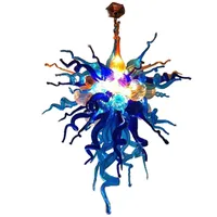 100% Mouth Blown Pendant Lamps CE UL Borosilicate Murano Style Glass Dale Chihuly Art High Ceiling Chandeliers for Hotel Bar Deco