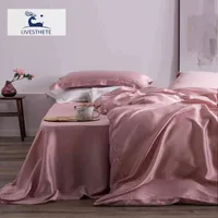 Liv-Eshê Grade 100% Silk Pink Liberding Set Mulberry 25 Momme Women Sheet Couper Couvercle d'oreiller Reine King
