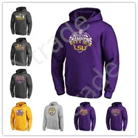 Mens NCAA LSU Tigers College Football 2019 National Champions Pullover Hoodie Sweatshirt Salute to Service Sideline Therma Perform220g