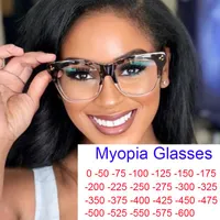 Occhiali da sole Anti -blu occhiali miopia leggera Donne grandi telaio grande computer femmina occhiali quadrati limpidi meno visione 0 --6.0sunglasses