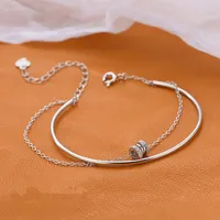 Bracelets de charme couleur argent double couche zircon géométrique Braceletbangle pour femmes bijoux de mariage élégant pulseras sl080charm