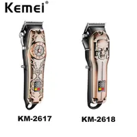 Kemei KM-2618 KM-2617 المهنية المعادن الكهربائية الشعر المقص القابلة لإعادة الشحن للماء المتقلب الرجال آلة حلاقة لاسلكية 2618 2297Q
