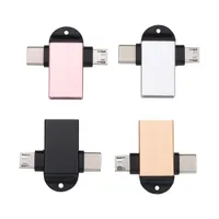Aluminum Alloy 2 in 1 OTG Adapter USB 3.0 Female To Micro USB Type C Male Connector On The Go Converter For Xiaomi Samsung