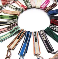 Designer amicizia braccialetti intrecciati marchio di lusso regolabile per maschile femminile vintage intrecciata da ricamo alla moda bracciale