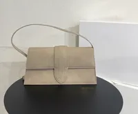 Bolsas femininas de designer de alta qualidade Bolsas vintage Camur￧a de camur￧a fosca de um ombro Luxo Handheld carteira
