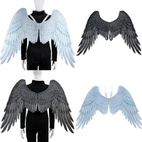 Party Decoratie Lovely Feather Fairy Angel met Wings Bachelorette Halloween Fancy Dress -kostuumbenodigdheden Fashion Black and White