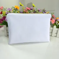 30pcs Lot White Poly Canvas Bag for Sublimation print with white white-gold zip blank bage bage for transfer247i