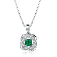 Kedjor Ankomst Guldsmycken Set Lab Grown Emerald Sterling Silver 925 Chain Necklacein