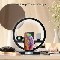 4 QI Fast Wireless Charger LEDデスクランプ夜のライトスタンドiPhone 13 12 Pro Max Apple Watch 1 2 3 4 Airpods Pro