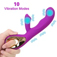 OLO 10 Modes Double Motors Dildo Rabbit Vibrator sexy Toys for Women G-Spot Clit Stimulator Female Masturbators Shop