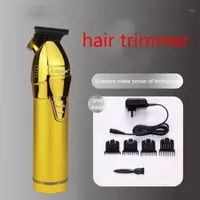 Mäns elektriska hårklippare oljehuvud trimmer sladdlös rakapparat metall carving uppladdningsbar barberare skärmaskin