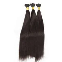 Boulasse des cheveux humains soyeux et soyeux pour tresser 100% Human Human Natural Natural Black Braiding Hair Hair2430