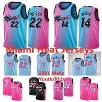 Tee Miami's Heat's's Jimmy 22 Butler Basketball Jerseys Dwayne 3 Wade Bam 13 Ado 14 Tyler Herro Jersey 2021 Mens Youth Kid Edition City Fans Fans