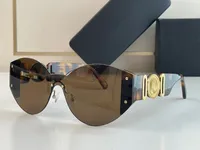 Fashion White Solglasögon för kvinna Mens Designer Polarize Shades Frames Covered Rimless Shield Form Metal Glasses Frame High Quality