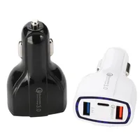 Type c PD car charger 3 Usb Ports fast quick charging auto power adapter 35W 7A car chargers for ipad iphone 8 x 12 13 samsung s7 2929