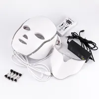 2021 Hochwertige tragbare koreanische Schönheitssalon Home 7 Farb LED Light Therapy Face Hals Maske Pon LED PDT Gesichtsmaske267u