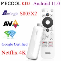 Mecool KD5 TV Stick voor Netflix 4K HD Android 11 Smart TV Box Google Certified 1G 8G WiFi 2.4G/5G Prime Video HDR 10 AV1