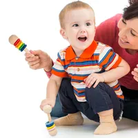 Giocattoli per bambini 1 PZ Rattle Spaelgoed Legno Anelli Montessori Giocattoli per Bambini Dentizione regalo Agregazione in legno Boybro Prodotti