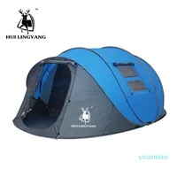 Jetez la tente pop up Person extérieur automatique S double couches grandes familles imperméables de camping randonnée 220627