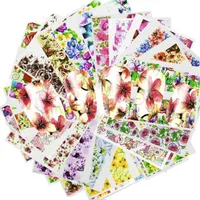 48 st vattenöverföring Designad nagelklistermärke Blossom Flower Colorful Full Tips Stamp Decals Nail Art Beauty A049-096Set212V
