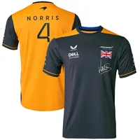 새로운 F1 McLaren T Shirts Formula One 팀 Lando Norris Racing Car 3D 프린트 남성 여성 패션 O- 넥 티셔츠 키즈 티 탑 Jersey