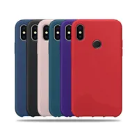 For Xiaomi Mi8 8SE Mi 6X Mi A2 Max3 Liquid Silicone Phone Case Simple Solid Candy Color Back Cover Case for Mi8 Explore2909