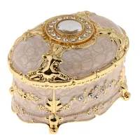 Luxury Vintage Metal Jewelry Box Ring Trinket Case Jewelry Armband Pearl Case Gift Storage Box Storage Cosmetic Hamper Gift 220805