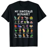 Men&#039;s T-Shirts Types Of Dinosaurs Alphabet Dino Identification T-Shirt Cute Tee Tops For Kids Children Customized Products