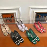 Top Designer Designer Domen's Dress Shoes Silk Rhinestone Sandals Cover Giovala Testa quadrata Testa All-Match Italiana Italiana Leatra di viaggio Business High 7cm