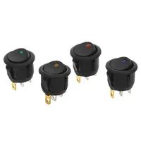 Switch 4Pcs 3 Pins With Led Lights 12V 16A DC 23 25mm Cat Eye Car Auto Round Rocker ON-OFFSwitch