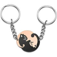 Bianco e nero Abbinamenti Puzzle Cat Couples Keychain Fashion Keychain To Friends Gioielli Gioielli Gruppo Regali Perfetto Compleanno regalo per le donne