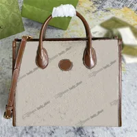 Totes Business Case med Interlocking G Tote Bag Beige Ebony Canvas Portf￶lj Zip Pocket Pocked Laptop Web Strap Handbag Luxurys Designers Varum￤rkesl￤der