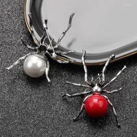 Pins Broschen europ￤ische und amerikanische modische Metall -Imitation Pearl Spinnen Brosche Pers￶nlichkeit Au￟enhandelsinsekt Corsage Broochpins