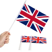 Banner Flags Anley British Union Jack Jack UK Mini Flag - Hand Tend Small Miniature Grande-Bretagne sur Stick Fade résistant aux couleurs vives 5x8 Amzza