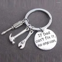 Keychains If Dad Can't Fix It No One Can DIY Tool Wrench Spanner Rule Hammer Model Key Chain Ring Keychain Keyring Gift 373180 Miri22