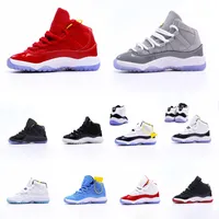 Kinderen coole grijze cherry xi 11 sneaker peuter schoenen gefokt ruimte jam jubileum basketbal sneaker concord 23 45 gamm legende blu blauw baby 11s 72-10 trainers