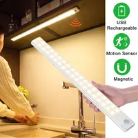Night Lights Motion Sensor Led Light USB Rechargeable Wireless Under Cabinet Lighting For Kitchen Closet Wardorbe CupboardNight