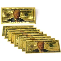Partia zapasowa dostarcza Trump Dollar USA Prezydent Banknot Plastic Gold Foil Planowane rachunki amerykańskie wybory powszechne pamiątki fałszywe pieniądze