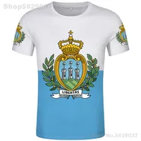 San Marino T 셔츠 DIY 무료 맞춤형 이름 번호 SMR 티셔츠 국가 플래그 SM 공화국 이탈리아 국가 텍스트 프린트 PO 옷 220702