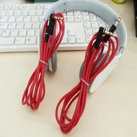 Czerwony 1,2 mm 3,5 mm Mężczyzna L Plug Stereo Aux kabla kablowa audio do studyjnego solo słuchawkowego Telefon komórkowy 5PC/LOT216C