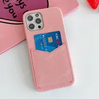 Fashion Luxury Phone Cases for iphone 11 12 13 Pro Max 11pro XS XR XsMax 8plus Big Designer Embossed Leather Card Holder Case with308Q