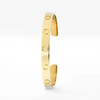 Открытая манжета влюбленные браслеты браслеты для женщин мужчины 316L титановый сталь дизайнерские украшения с надписью 17 см 19см золотой серебряный цвет классический дизайн