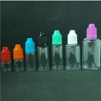 PET Bottle E Liquid Empty Clear 3ml 5ml 10ml 15ml 20ml 30ml 50ml Vape Cig Cigarette Juice Plastic Bottles with Long Needle Tips