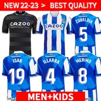 Men de kits pour enfants sets 2022 2023 Rey Real Sociedad Soccer Jersey 22 23 Football Shirtroyal Society Silva Oyarzabal Portu Isak Merino Camiseta de Futbol