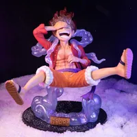 Obiekty dekoracyjne figurki One Piece Luffy Gear 5 Anime Figure Sun God Nikka 17cm PVC Action Figurine Statua Kolekcjonowanie Model Doll Toys