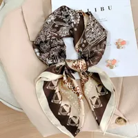 Scarves Printing Fashion Temperament 70x70 Square Scarf Female Silk Spring And Autumn Shawl Headband Binding BagScarves