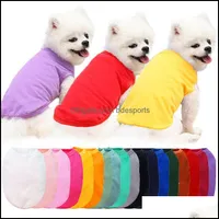 Sublimation Leerer DIY Hundekleidung Baumwollkleid White Weste Blanks Haustier Hemden Feste Farbe T-Shirt für kleine Hunde Katze Rot Blau Gelb Drop de
